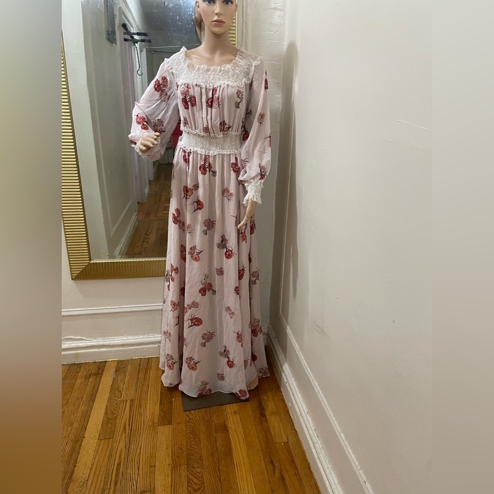 Giambattsta valli Paris Chic Long Sleeve Floral Maxi Dress